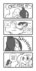 manga de 4 cases racontant un dialogue entre coloc